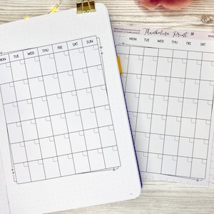 Grote blanco kalender planner sticker | Decoratieve en functionele planning | Dagboek | Kalendersticker | Maandkalender | Journaalkalender