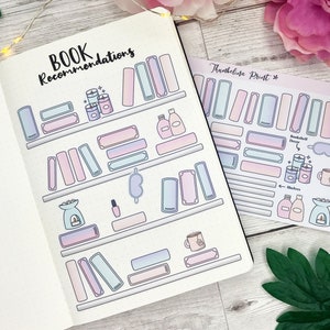 Build A Bookshelf-leestrackerstickers | Decoratieve en functionele planning | Pastelkleurig snoepkleurenpalet | Bulletjournaal | Notitiepagina