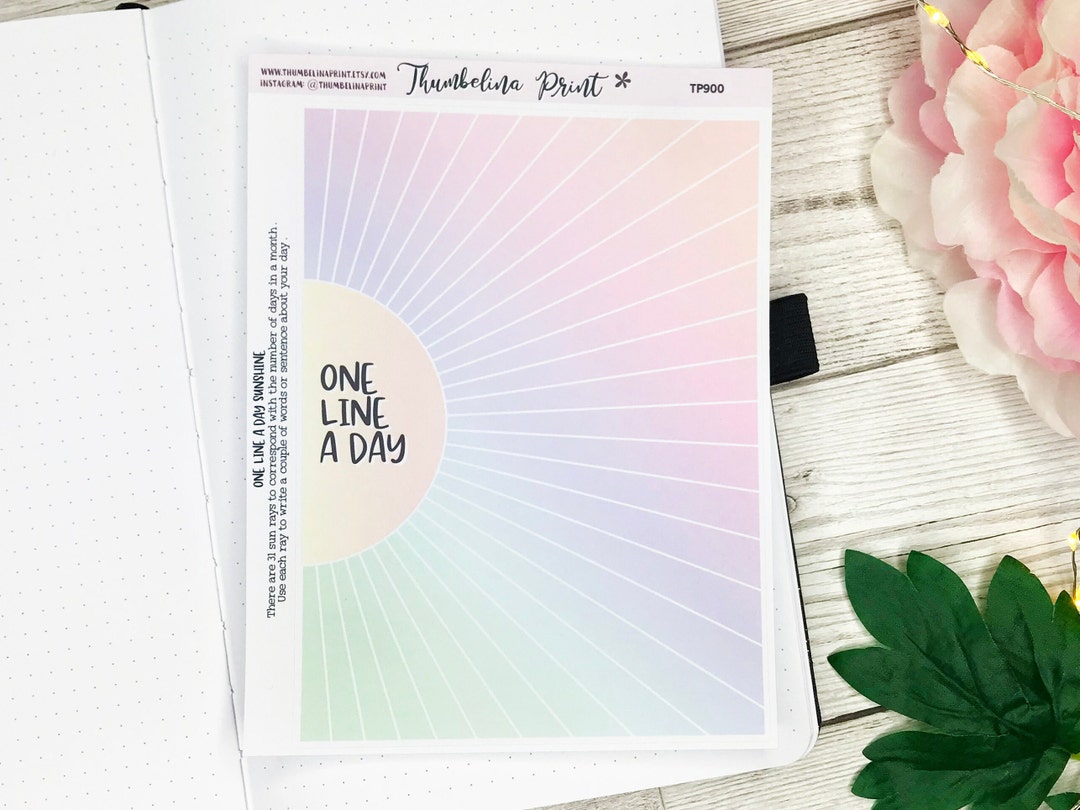 One Line A Day Sunshine | Decorative & Functional Planning | Gratitude ...
