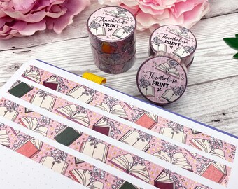 Blooming Books Holographic Gold Foil Washi Tape | Decorative & Functional Planning | Decorative Tape | Paper Tape | Books | Reading | Floral