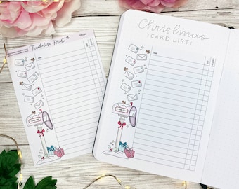 Christmas Card List Sticker | Decorative & Functional Planning | Festive | Journal | Notes Page | Christmas Card Log | Christmas Planning