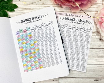 Tienduizend besparingen tracker stickervel | Decoratieve en functionele planning | Begroting | Budgettering | Besparingen | Spaarlogboek