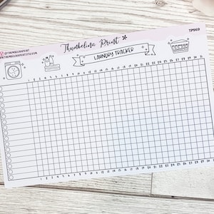 Wasserij tracker grafiek planner stickers | Decoratieve en functionele planning | Klusjes | Wasserij | Wassen | Sticker wasgoed