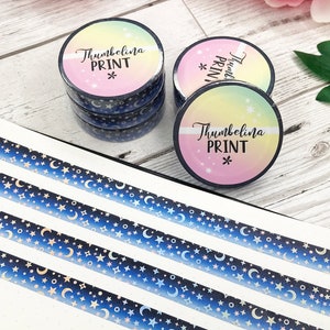 Celestial Midnight Holographic Foil Washi Tape | Decorative & Functional Planning | Decorative Tape | Paper Tape | Stars | Celestial