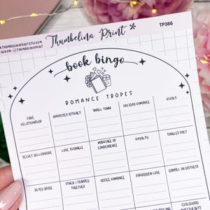 Romance Tropes Book Bingo Sticker Sheet | Decorative & Functional Planning | Bingo | Reading Bingo | Romance Bingo | image 2