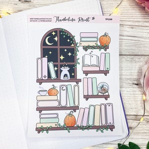 Autumn/Fall Reading Bookshelf Tracker | Decorative & Functional Planning | Reading Log | Book Stickers | Bookshelf | Book Log | Bookshelves