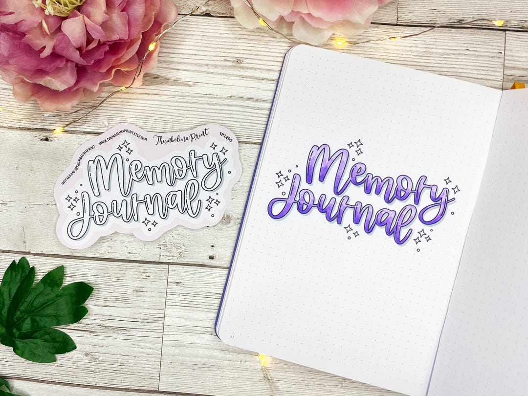Memory Journal Script Title Planner Stickers | Decorative & Functional ...