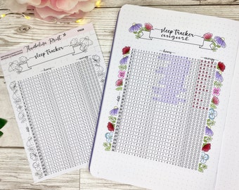 Floral Sleep And Energy Tracker Sticker | Decorative & Functional Planning | Floral | Journal | Notes Page | Sleep Tracker | Energy Tracker