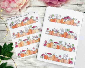 Pumpkin Patch Decorative Horizontal Strips | Decorative & Functional Planning | Journal Stickers | Journal Theme | Decorative Stickers