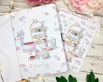 Afternoon Tea Title Page | Decorative & Functional Planning | Journal Stickers | Journal Theme | Decorative Stickers | Cream Tea | Floral