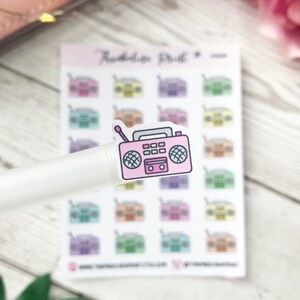 Radio Planner Stickers | Decorative & Functional Planning | Music | Podcast | Radio Show | Radio Stickers | Mini Icons | Icons Stickers