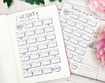 Weight Tracker Planner Sticker | Decorative And Functional Planning | Bullet Journal | Notes Pages | TN | Health | Fitness