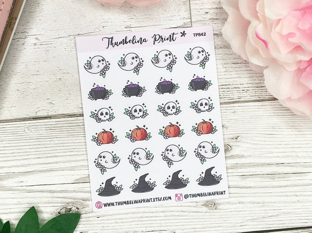 Mixed Halloween Doodle Planner Stickers | Decorative & Functional ...