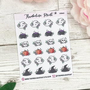 Mixed Halloween Doodle Planner Stickers | Decorative & Functional Planning | Spooky | Cute | Halloween | Doodle | Mini Icons | Icon Stickers