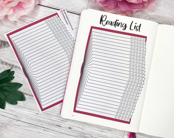 Open Book Tracker With Review Large Planner Sticker | Festive Colourway | Book Tracker | Reading | Book Review | Reading Tracker