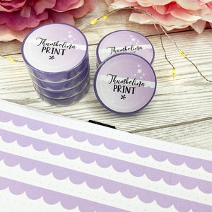 Lavendel geschulpte design washitape | Decoratieve en functionele planning | Decoratieve tape | Papiertape | Sint-jakobsschelpen | Lichtpaars | Lila
