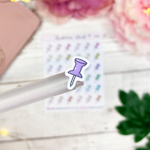 Zeichnung Pin Planer Aufkleber | Dekorative & Funktionale Planung | Zeichennadel | Schreibwaren | Anstecker | MiniIcons | Symbol-Aufkleber