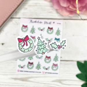 Christmas Tree And Wreath Planner Stickers | Decorative & Functional Planning | Christmas | Festive | Holidays | Mini Icons | Icon Stickers