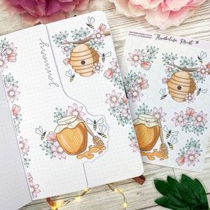 Honey Bees Title Page | Decorative & Functional Planning | Bullet Journal Stickers | Bullet Journal Theme | Decorative Stickers