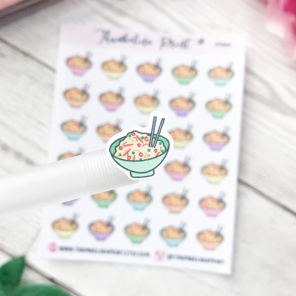 Fried Rice Planner Stickers | Decorative & Functional Planning | Food Stickers | Dinner | Takeout | Mini Icons | Icons Stickers