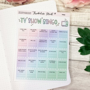 TV Bingo Planner Sticker| Decorative & Functional Planning | Television | TV Show | TV Series | Tv Challenge