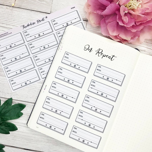 Playlist Planner Stickers | Decorative & Functional Planning | Black And White | Music | Playlist Stickers | Bullet Journal | Journal