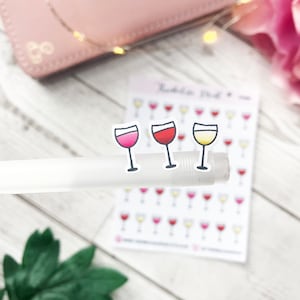 Wine Planner Stickers | Decorative & Functional Planning | Wine Stickers | Drinking | Drinks | Alcohol | Mini Icons | Icons Stickers