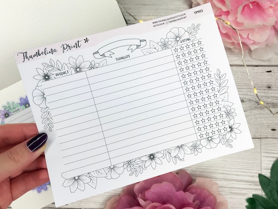 Product Tracker Journal Sticker | Journal | Notes Page | Decorative & Functional Planning | Product Tracker | Product Table