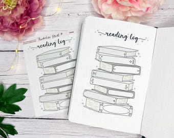Grey Book Pile Reading Log Sticker | Decorative & Functional Planning | Reading Journal | Book Log | Reading Tracker | Journal