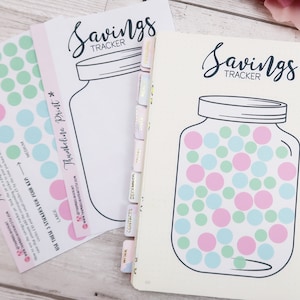 Savings Jar Tracker Stickers | Saving Money Stickers | Decorative & Functional Planning | Bullet Journal Stickers | Notes Page Stickers