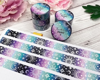 Dark Galaxy Holographic Silver Foil Washi Tape | Decorative & Functional Planning | Decorative Tape | Paper Tape | Celestial | Space