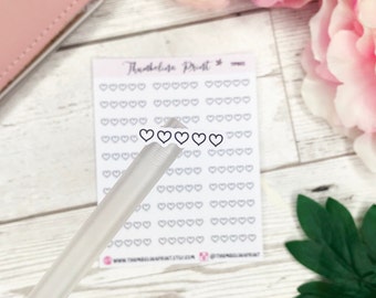 5 Heart Review Planner Stickers | Decorative & Functional Planning | Review | Rate | Rating | Heart Rating | 5 Hearts