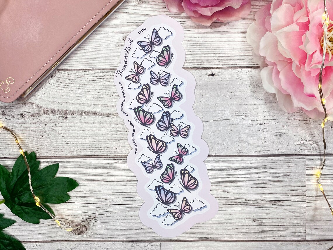 Butterfly Sky Vertical Page Runner Sticker | Decorative & Functional ...