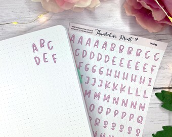 Rosa Alphabet Aufkleber | Dekorative & Funktionale Planung | Journal Aufkleber | Schriften | Buchstaben-Aufkleber | Alphabet | Journaling