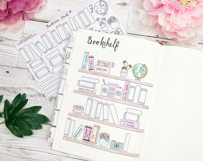 Build A Bookshelf Bullet Journal Planner Stickers in Black & - Etsy