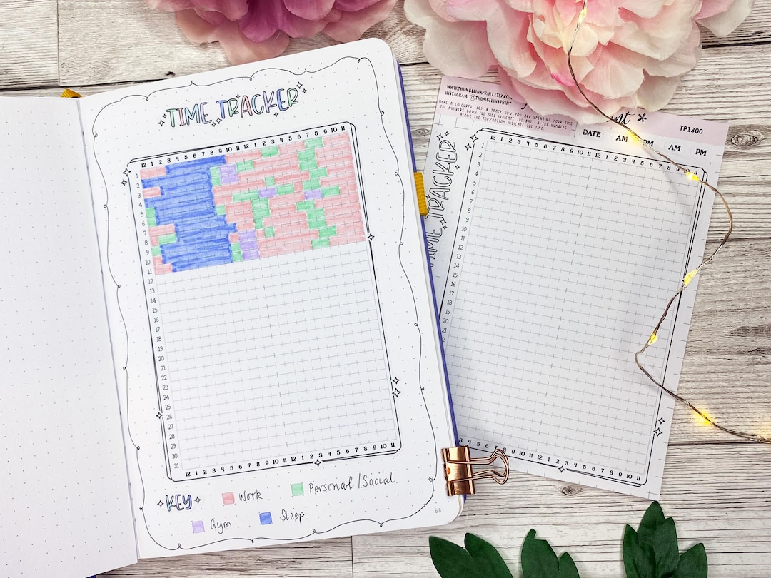 Monthly Time Tracker Journal Sticker | Journal | Decorative ...