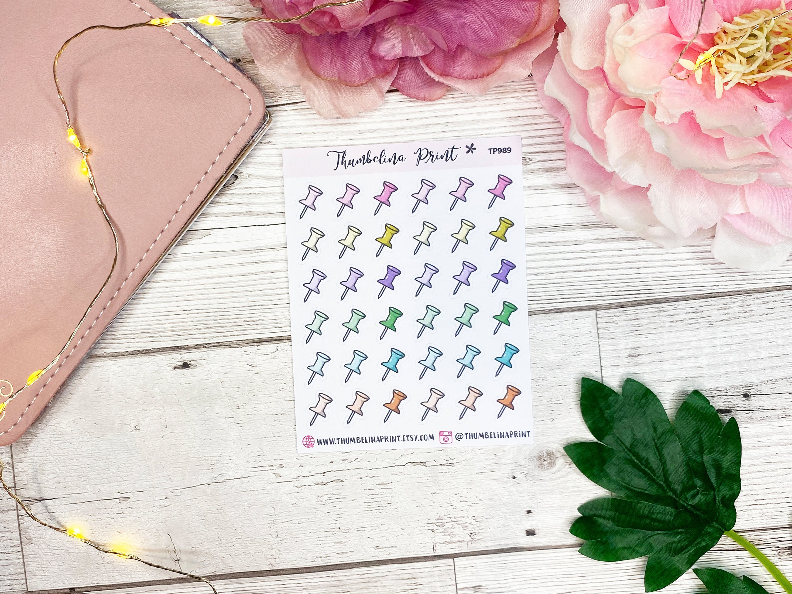 Pin Drawing Sticker Drawing Pin Planner Stickers | Decorative & Functional Planning ...