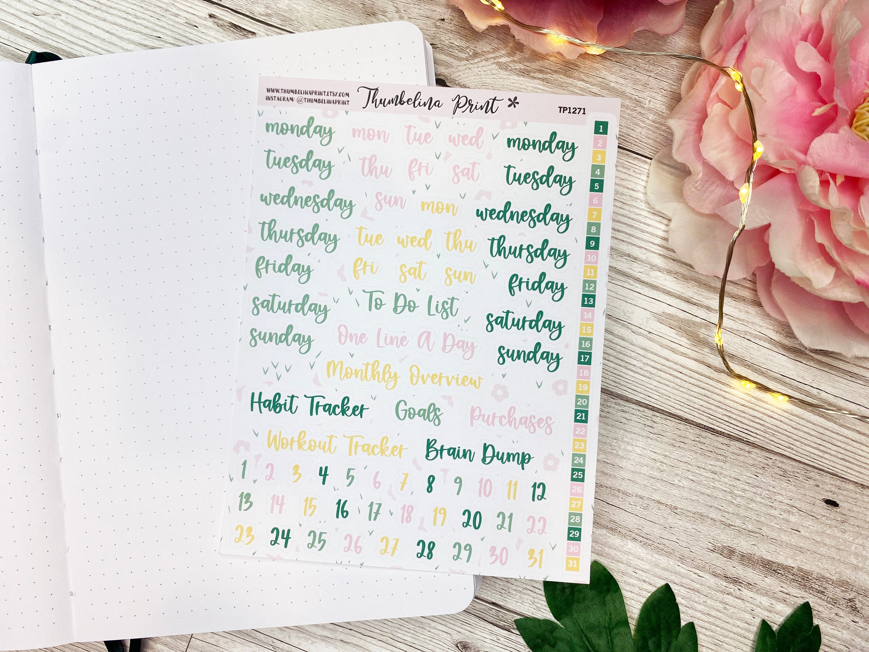 Stickers junglescript | Decoratieve en functionele planning | Bullet Journal-stickers | Bullet Journal-thema | Scriptstickers