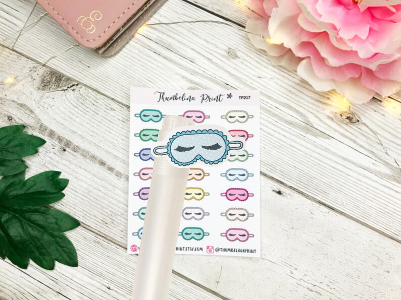 Eye Mask Planner Stickers Decorative & Functional Planning Sleep Mask Nap Icons Rest Lay In Early Night Stickers image 1