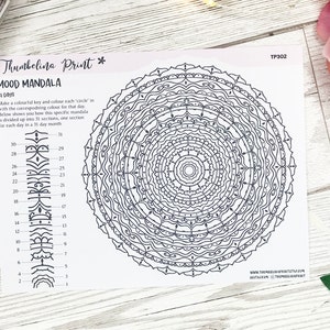 31 Day Mood Mandala Tracker Planner Sticker Bullet Journal - Etsy