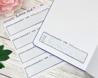 Horizontal Habit Tracker Stickers | Decorative & Functional Planning | Habit Trackers | Habit Tracker Stickers
