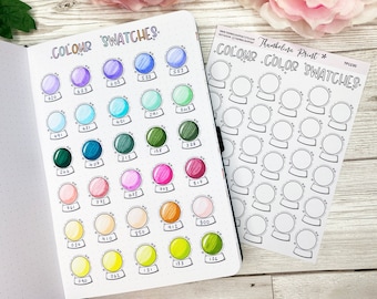 Crystal Ball Colour Swatch Planner Stickers | Decorative & Functional Planning | Journal Stickers | Colour Swatches | Color Swatch
