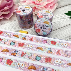 Breakfast Of Dreams 2.0 holografische foliewashitape | Decoratieve en functionele planning | Decoratieve tape | Papiertape | Eten | Sterren