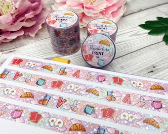 Breakfast Of Dreams 2.0 Holographic Foil Washi Tape | Decorative & Functional Planning | Decorative Tape | Paper Tape | Food | Stars