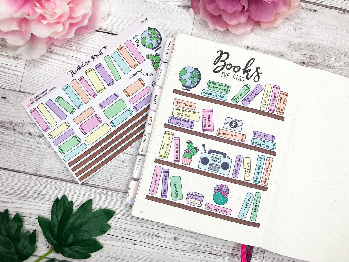 Build A Bookshelf Bullet Journal Planner Stickers Book Etsy UK