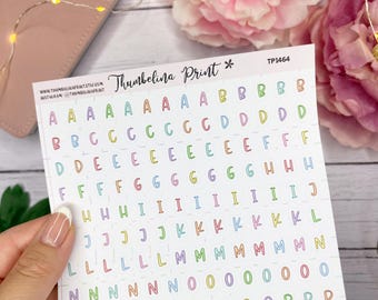 Mini Alphabet Journal Stickers In Pastel | Decorative & Functional Planning | Journal Stickers | Letter Stickers | Alphabet | Journaling