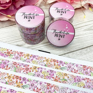 Bloemrijke washitape | Decoratieve en functionele planning | Decoratieve tape | Papieren tape | Roze | Bloemen | Bloemen | |