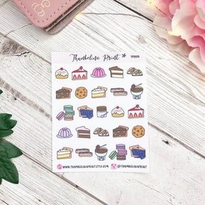 Dessert Food Planner Stickers Decorative & Functional Planning Sweat Treats Dessert Stickers Food Icons Mini Icons Icon Stickers image 2