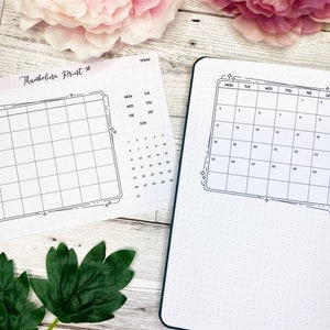Lege kalender planner sticker landschap | Decoratieve en functionele planning | Bulletjournaal | TN | Kalendersticker | Maandkalender