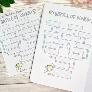 Stickervel Battle Of Songs | Decoratieve en functionele planning | Muzieklogboek | Muziekstickers | Nummertrackers | Afspeellijst | Muziek | Liedjes